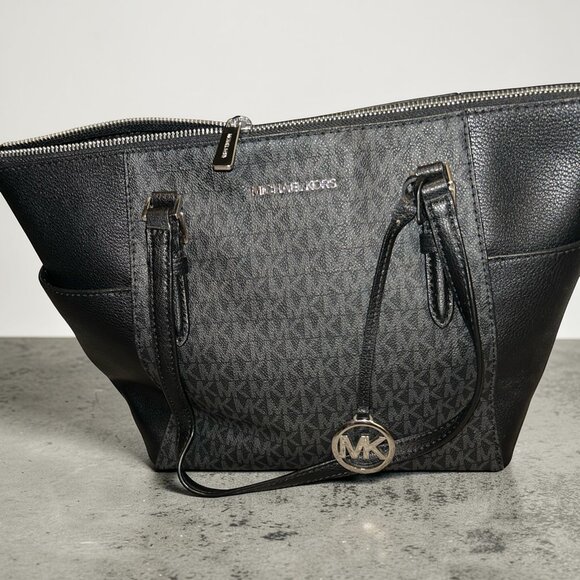 Michael Kors Handbags - MIchael Kors Charlotte Large Zip Tote In Black Monogram